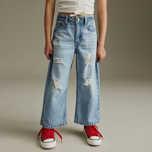 Blue Denim Wide Leg Jeans (3-11yrs)