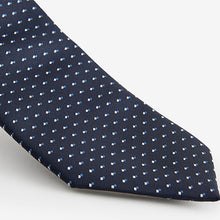 Load image into Gallery viewer, Navy Blue Pattern Tie And Tie Clip
