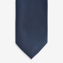 Load image into Gallery viewer, Navy Blue/Light Blue Pressed Flower Slim Tie And Pocket Square Set
