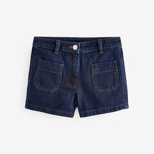 Load image into Gallery viewer, Dark Blue Pocket Denim Shorts
