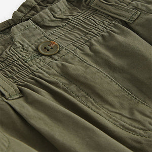 Khaki Green 100% Cotton Cargo Skirt