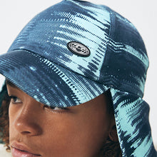 Load image into Gallery viewer, Teal Blue Print Legionnaire Hat
