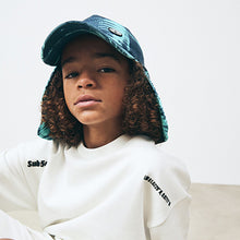 Load image into Gallery viewer, Teal Blue Print Legionnaire Hat
