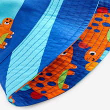 Load image into Gallery viewer, Dinosaur Print Reversible Bucket 100% Cotton Hat
