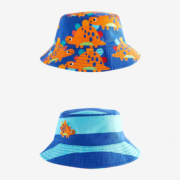 Dinosaur Print Reversible Bucket 100% Cotton Hat