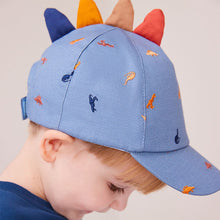 Load image into Gallery viewer, Blue Embroidered Dinosaurs Baseball Cap
