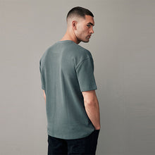 Load image into Gallery viewer, Green 100% Cotton Textured Microwaffle T-Shirt
