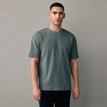 Load image into Gallery viewer, Green 100% Cotton Textured Microwaffle T-Shirt
