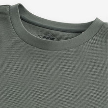 Load image into Gallery viewer, Green 100% Cotton Textured Microwaffle T-Shirt
