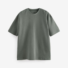 Load image into Gallery viewer, Green 100% Cotton Textured Microwaffle T-Shirt
