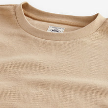 Load image into Gallery viewer, Ecru 100% Cotton Textured Microwaffle T-Shirt
