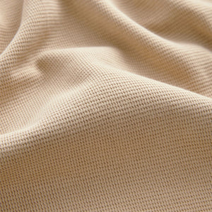 Ecru 100% Cotton Textured Microwaffle T-Shirt