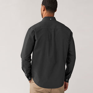 Charcoal Grey Regular Fit Long Sleeve Oxford Shirt