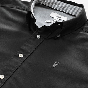Charcoal Grey Regular Fit Long Sleeve Oxford Shirt