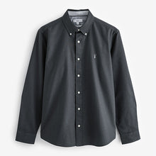 Load image into Gallery viewer, Charcoal Grey Regular Fit Long Sleeve Oxford Shirt
