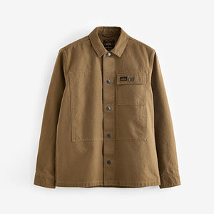 Stone Natural Canvas Shacket 100% Cotton Overshirt