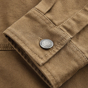 Stone Natural Canvas Shacket 100% Cotton Overshirt