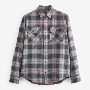 Grey Long Sleeve Check Shirt