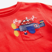 Load image into Gallery viewer, Red Plane Pocket Long Sleeve Interactive T-Shirt (3mths-6yrs)
