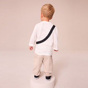 White Bear Long Sleeve 100% Cotton Bumbag T-Shirt And Joggers Set (3mths-6yrs)