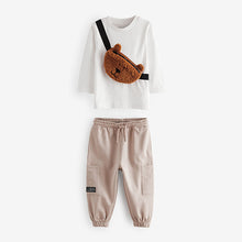 Load image into Gallery viewer, White Bear Long Sleeve 100% Cotton Bumbag T-Shirt And Joggers Set (3mths-6yrs)
