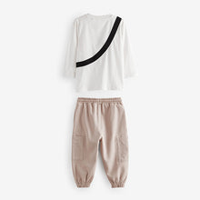 Load image into Gallery viewer, White Bear Long Sleeve 100% Cotton Bumbag T-Shirt And Joggers Set (3mths-6yrs)
