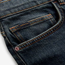 Load image into Gallery viewer, Blue Dark Vintage Regular Tapered Fit Vintage Wash Denim Jeans
