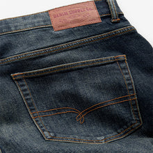 Load image into Gallery viewer, Blue Dark Vintage Regular Tapered Fit Vintage Wash Denim Jeans
