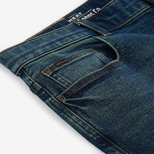 Load image into Gallery viewer, Blue Mid Regular Tapered Fit Vintage Wash Denim Jeans
