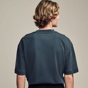 Slate Grey Relaxed Fit Smart Soft Touch Heavyweight T-Shirt