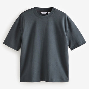 Slate Grey Relaxed Fit Smart Soft Touch Heavyweight T-Shirt