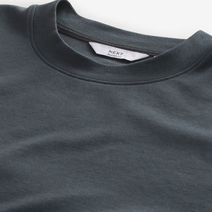 Slate Grey Relaxed Fit Smart Soft Touch Heavyweight T-Shirt