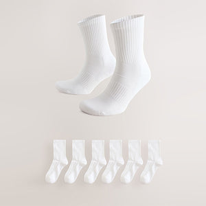 White Essential Sports Socks 6 Pack