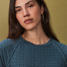 Load image into Gallery viewer, Teal Blue Textured Long Sleeve Top
