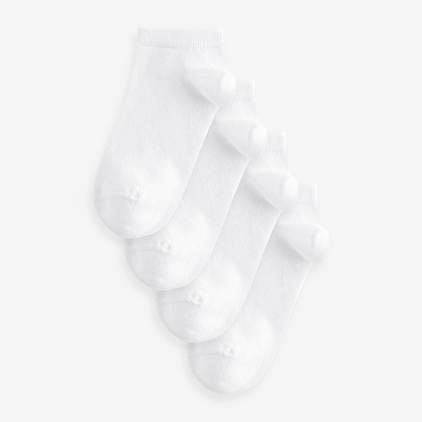White Modal Trainer Socks 4 Pack