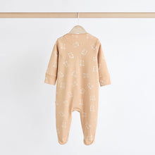 Load image into Gallery viewer, Neutral Baby Bear 100% Cotton Sleepsuits 3 Pack (0-18mths)
