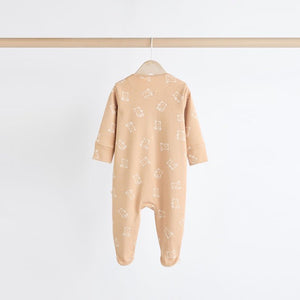 Neutral Baby Bear 100% Cotton Sleepsuits 3 Pack (0-18mths)