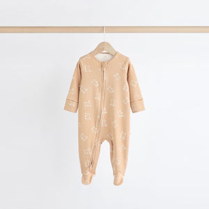 Neutral Baby Bear 100% Cotton Sleepsuits 3 Pack (0-18mths)