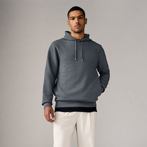 Slate Grey Textured Overhead Hoodie
