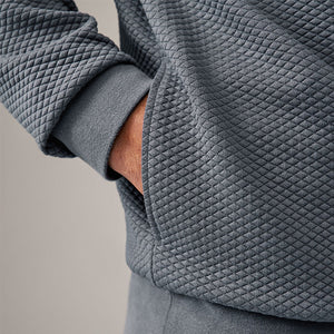 Slate Grey Textured Overhead Hoodie