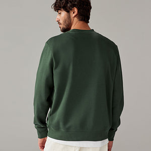 Khaki Green Rich Jersey Crew Sweatshirt