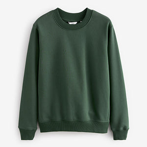 Khaki Green Rich Jersey Crew Sweatshirt