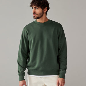 Khaki Green Rich Jersey Crew Sweatshirt