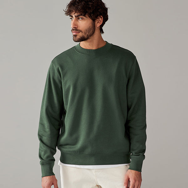Khaki Green Rich Jersey Crew Sweatshirt