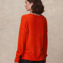 Load image into Gallery viewer, Orange Soft Touch Cosy Seam Crew Neck Jumper
