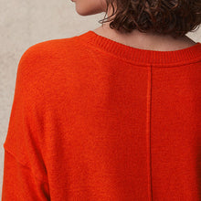 Load image into Gallery viewer, Orange Soft Touch Cosy Seam Crew Neck Jumper
