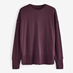 Burgundy Red Cosy Seam Front Crewneck