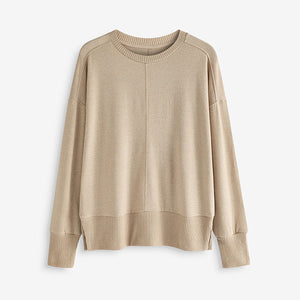 Neutral Cosy Seam Front Crewneck