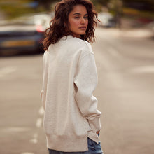 Load image into Gallery viewer, Natural Oatmeal Relaxed Fit Essentials Longline Sweatshirt

