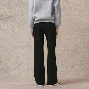 Black Smoothing Ponte Jersey Wide Leg Trousers